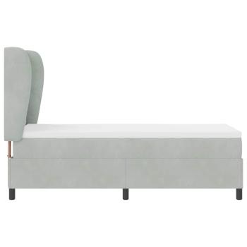 Boxspringbett mit Matratze Hellgrau 80x200 cm Samt