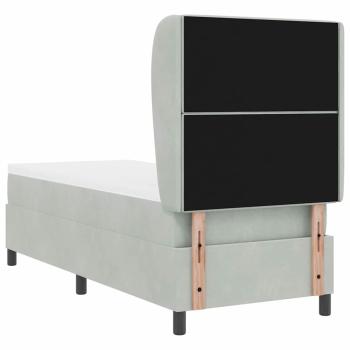 Boxspringbett mit Matratze Hellgrau 80x200 cm Samt