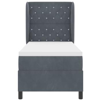 Boxspringbett mit Matratze Dunkelgrau 80x200 cm Samt
