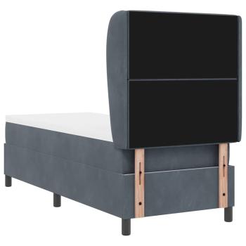 Boxspringbett mit Matratze Dunkelgrau 80x200 cm Samt