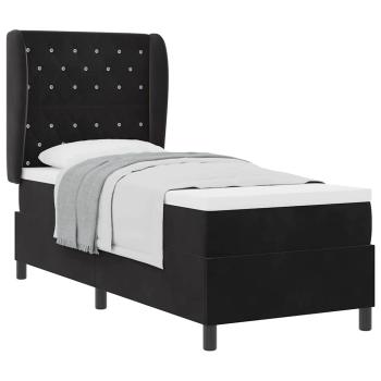 Boxspringbett mit Matratze Schwarz 80x200 cm Samt