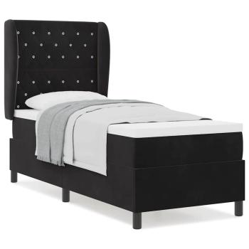 Boxspringbett mit Matratze Schwarz 80x200 cm Samt
