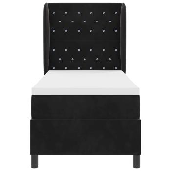 Boxspringbett mit Matratze Schwarz 80x200 cm Samt