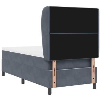 Boxspringbett mit Matratze Dunkelgrau 90x190 cm Samt