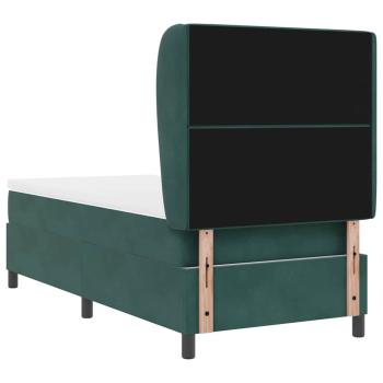 Boxspringbett mit Matratze Dunkelgrün 90x200 cm Samt