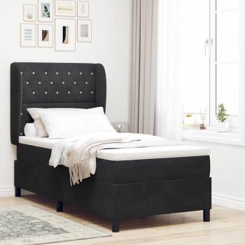 ARDEBO.de - Boxspringbett mit Matratze Schwarz 100x200 cm Samt