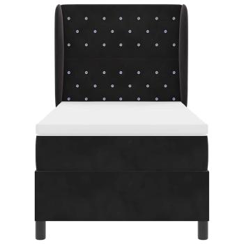 Boxspringbett mit Matratze Schwarz 100x200 cm Samt