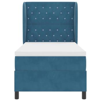Boxspringbett mit Matratze Dunkelblau 100x200 cm Samt