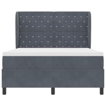Boxspringbett mit Matratze Dunkelgrau 140x190 cm Samt