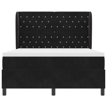 Boxspringbett mit Matratze Schwarz 140x190 cm Samt