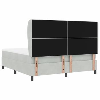 Boxspringbett mit Matratze Hellgrau 180x200 cm Samt