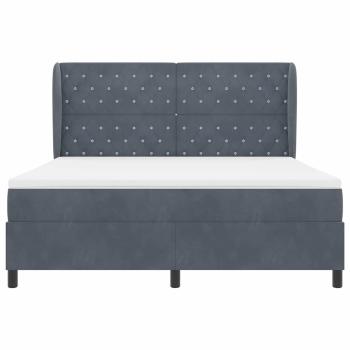 Boxspringbett mit Matratze Dunkelgrau 180x200 cm Samt