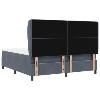 Boxspringbett mit Matratze Dunkelgrau 180x200 cm Samt