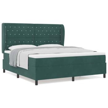 Boxspringbett mit Matratze Dunkelgrün 180x200 cm Samt