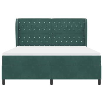 Boxspringbett mit Matratze Dunkelgrün 180x200 cm Samt