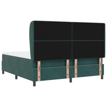 Boxspringbett mit Matratze Dunkelgrün 180x200 cm Samt
