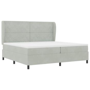 Boxspringbett mit Matratze Hellgrau 200x200 cm Samt