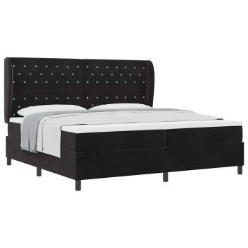 Boxspringbett mit Matratze Schwarz 200x200 cm Samt