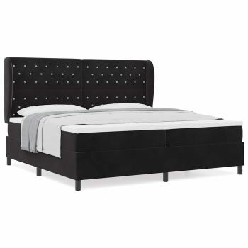 Boxspringbett mit Matratze Schwarz 200x200 cm Samt