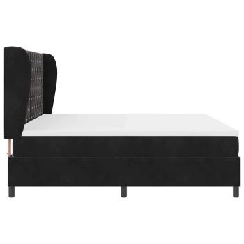 Boxspringbett mit Matratze Schwarz 200x200 cm Samt