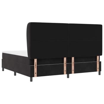 Boxspringbett mit Matratze Schwarz 200x200 cm Samt