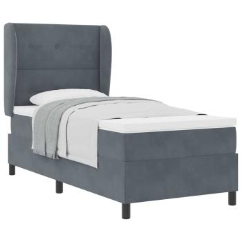 Boxspringbett mit Matratze Dunkelgrau 80x200 cm Samt