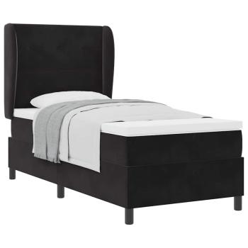 Boxspringbett mit Matratze Schwarz 80x200 cm Samt