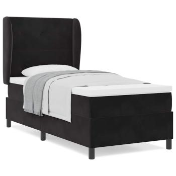 Boxspringbett mit Matratze Schwarz 80x200 cm Samt