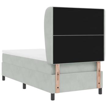 Boxspringbett mit Kopfteil Hellgrau 190 x 90 cm Samt