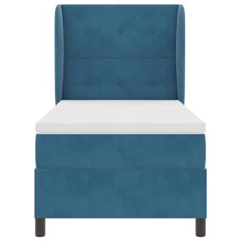 Boxspringbett mit Matratze Dunkelblau 90x190 cm Samt