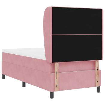 Boxspringbett mit Matratze Rosa 90x190 cm Samt