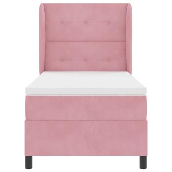 Boxspringbett mit Matratze Rosa 90x190 cm Samt