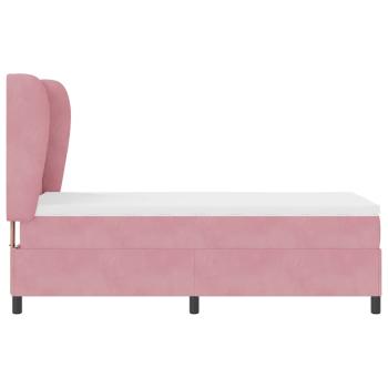 Boxspringbett mit Matratze Rosa 90x190 cm Samt
