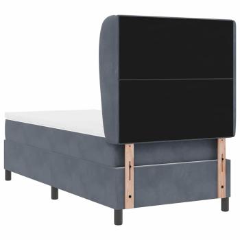 Boxspringbett mit Matratze Dunkelgrau 90x200 cm Samt