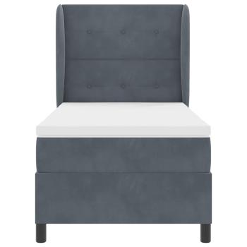 Boxspringbett mit Matratze Dunkelgrau 90x200 cm Samt