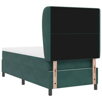 Boxspringbett mit Matratze Dunkelgrün 90x200 cm Samt