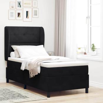 ARDEBO.de - Boxspringbett mit Matratze Schwarz 100x200 cm Samt