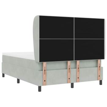 Boxspringbett mit Matratze Hellgrau 140x190 cm Samt