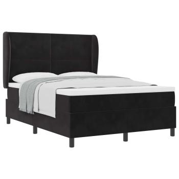 Boxspringbett mit Matratze Schwarz 140x190 cm Samt