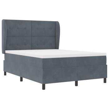 Boxspringbett mit Matratze Dunkelgrau 140x200 cm Samt