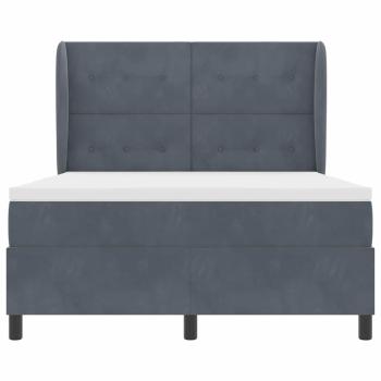 Boxspringbett mit Matratze Dunkelgrau 140x200 cm Samt