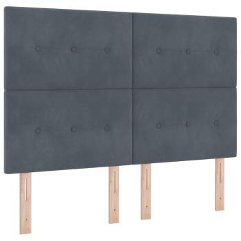 Boxspringbett mit Matratze Dunkelgrau 140x200 cm Samt