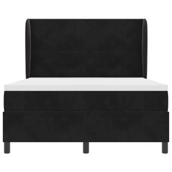 Boxspringbett mit Kopfteil Schwarz 200 x 140 cm Samt