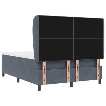 Boxspringbett mit Kopfteil Dunkelgrau 200 x 160 cm Samt