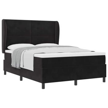 Boxspringbett mit Matratze Schwarz 160x200 cm Samt