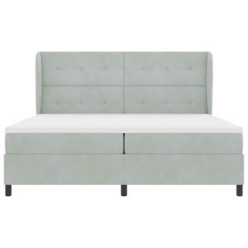 Boxspringbett mit Matratze Hellgrau 200x200 cm Samt
