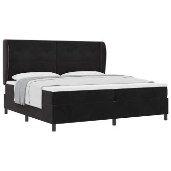 Boxspringbett mit Matratze Schwarz 200x200 cm Samt