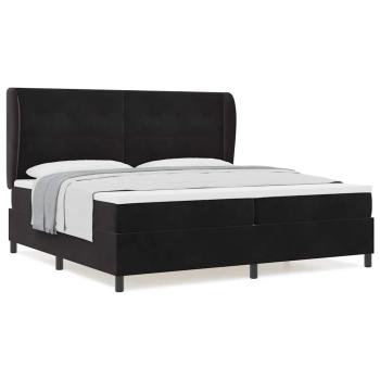 Boxspringbett mit Matratze Schwarz 200x200 cm Samt