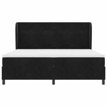 Boxspringbett mit Matratze Schwarz 200x200 cm Samt