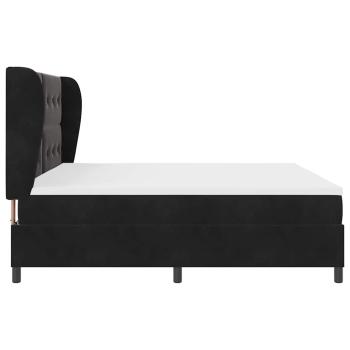Boxspringbett mit Matratze Schwarz 200x200 cm Samt